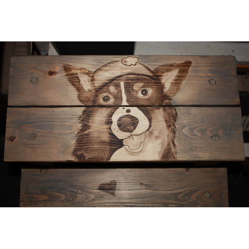 footstool with Pet Art